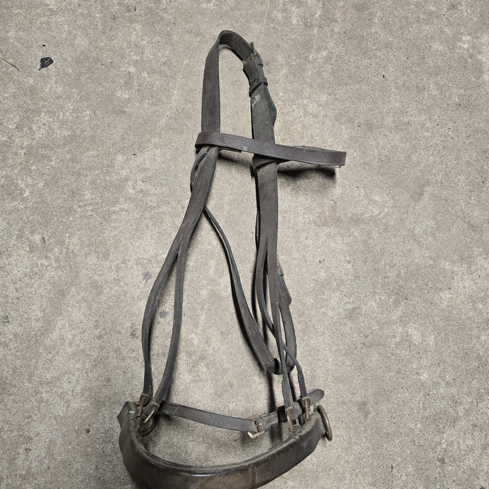 Old Brown Leather Side Pull English Horse Bridle